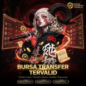 Karakter prajurit wanita bergaya gothic cyberpunk memegang katana sebagai representasi visual dari analisis Bursa Transfer Tervalid yang akurat.